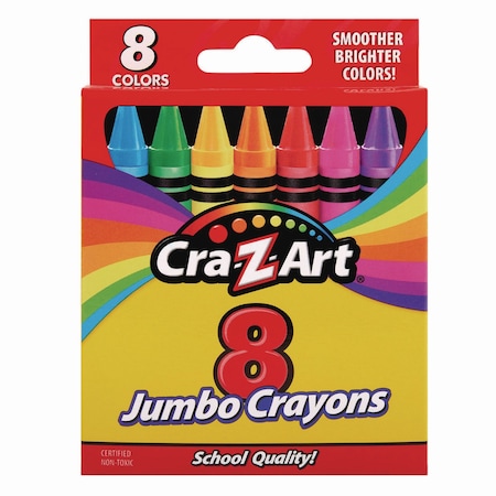 Cra-Z-Art Jumbo Crayons, 8 Assorted Colors, PK8 10203WM48